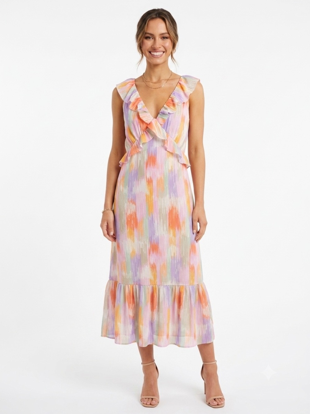 Collective concepts Joan Dress large  Women's  midi Ruffle